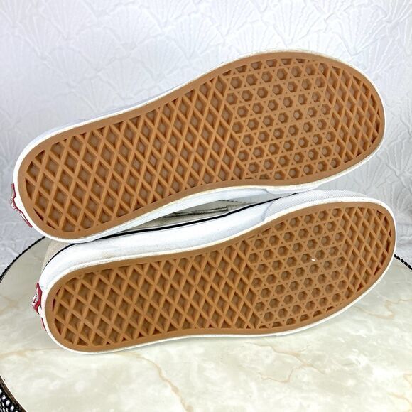 Vans Off The Wall Skateboard Athletic Sneakers 7.5 Cream Suede Hi Top Skate Shoe - Picture 10 of 11